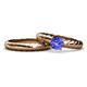 1 - Eudora 0.92 ct Classic Tanzanite Solitaire Bridal Set Ring 