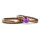 1 - Eudora 0.87 ct Classic Amethyst Solitaire Bridal Set Ring 