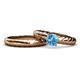 1 - Eudora 0.95 ct Classic Blue Topaz Solitaire Bridal Set Ring 