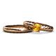 1 - Eudora Classic Citrine Solitaire Bridal Set Ring 