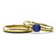 1 - Eudora Classic Iolite Solitaire Bridal Set Ring 