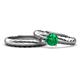 1 - Eudora Classic Emerald Solitaire Bridal Set Ring 
