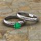 3 - Eudora Classic Emerald Solitaire Bridal Set Ring 