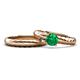 1 - Eudora Classic Emerald Solitaire Bridal Set Ring 