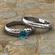 3 - Eudora Classic Blue Diamond Solitaire Bridal Set Ring 