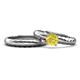 1 - Eudora Classic Yellow Diamond Solitaire Bridal Set Ring 
