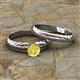 3 - Eudora Classic Yellow Diamond Solitaire Bridal Set Ring 