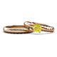 1 - Eudora Classic Yellow Diamond Solitaire Bridal Set Ring 