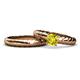 1 - Eudora Classic Yellow Diamond Solitaire Bridal Set Ring 