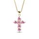 1 - Isabella Pink Tourmaline Cross Pendant 