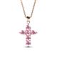 1 - Isabella Pink Tourmaline Cross Pendant 