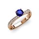 3 - Gwen Blue Sapphire and Diamond Euro Shank Engagement Ring 