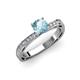 3 - Gwen Aquamarine and Diamond Euro Shank Engagement Ring 