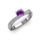 3 - Gwen Amethyst and Diamond Euro Shank Engagement Ring 