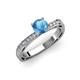 3 - Gwen Blue Topaz and Diamond Euro Shank Engagement Ring 