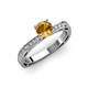 3 - Gwen Citrine and Diamond Euro Shank Engagement Ring 