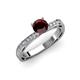 3 - Gwen Red Garnet and Diamond Euro Shank Engagement Ring 