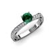 3 - Gwen Emerald and Diamond Euro Shank Engagement Ring 