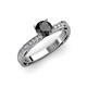 3 - Gwen Black and White Diamond Euro Shank Engagement Ring 