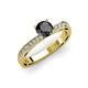 3 - Gwen Black and White Diamond Euro Shank Engagement Ring 