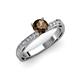 3 - Gwen Smoky Quartz and Diamond Euro Shank Engagement Ring 