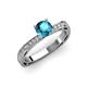 3 - Gwen London Blue Topaz and Diamond Euro Shank Engagement Ring 
