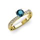 3 - Gwen Blue and White Diamond Euro Shank Engagement Ring 