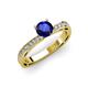 3 - Gwen Blue Sapphire and Diamond Euro Shank Engagement Ring 