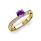 3 - Gwen Amethyst and Diamond Euro Shank Engagement Ring 