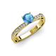 3 - Gwen Blue Topaz and Diamond Euro Shank Engagement Ring 