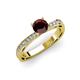 3 - Gwen Red Garnet and Diamond Euro Shank Engagement Ring 