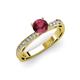 3 - Gwen Rhodolite Garnet and Diamond Euro Shank Engagement Ring 