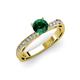 3 - Gwen Emerald and Diamond Euro Shank Engagement Ring 