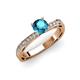3 - Gwen London Blue Topaz and Diamond Euro Shank Engagement Ring 