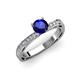 3 - Gwen Blue Sapphire and Diamond Euro Shank Engagement Ring 