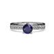4 - Gwen Blue Sapphire and Diamond Euro Shank Engagement Ring 