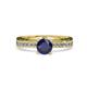 4 - Gwen Blue Sapphire and Diamond Euro Shank Engagement Ring 