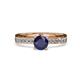 4 - Gwen Blue Sapphire and Diamond Euro Shank Engagement Ring 