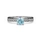 4 - Gwen Aquamarine and Diamond Euro Shank Engagement Ring 