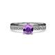 4 - Gwen Amethyst and Diamond Euro Shank Engagement Ring 