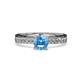 4 - Gwen Blue Topaz and Diamond Euro Shank Engagement Ring 