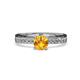 4 - Gwen Citrine and Diamond Euro Shank Engagement Ring 