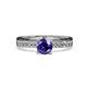 4 - Gwen Iolite and Diamond Euro Shank Engagement Ring 