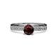 4 - Gwen Red Garnet and Diamond Euro Shank Engagement Ring 