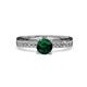 4 - Gwen Emerald and Diamond Euro Shank Engagement Ring 