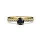 4 - Gwen Black and White Diamond Euro Shank Engagement Ring 