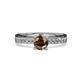 4 - Gwen Smoky Quartz and Diamond Euro Shank Engagement Ring 