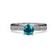 4 - Gwen London Blue Topaz and Diamond Euro Shank Engagement Ring 