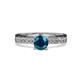 4 - Gwen Blue and White Diamond Euro Shank Engagement Ring 