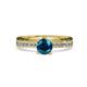 4 - Gwen Blue and White Diamond Euro Shank Engagement Ring 